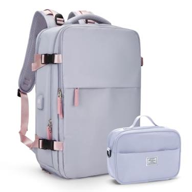 Imagem de Mochila de viagem coowoz unissex, grande, mala de mão, mochila para trilha, Roxo claro, Large-L