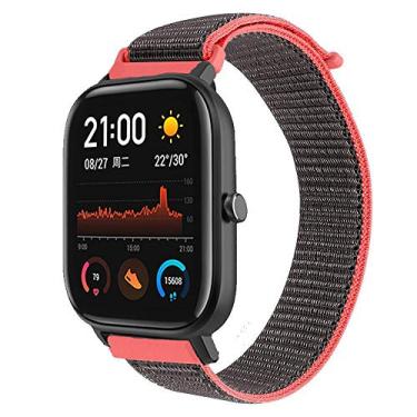 Imagem de Pulseira compatível com Huami Amazfit GTS - GTS 2 - Nandos-Store (Vermelha com preto em nylon)