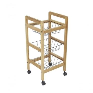 Imagem de Fruteira Tramontina 3 Cestos Em Madeira Teca Utilínea