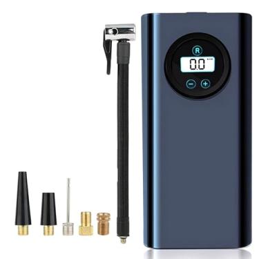 Imagem de Compressor de ar portátil com bomba de ar para pneus de carro com medidor digital de pressão de pneu (120 PSI) - Compressor de ar para carro, motocicleta, bomba de bicicleta elétrica, pneus de natação
