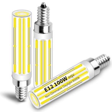Imagem de Megereet Lâmpadas LED E12 atualizadas equivalentes a lâmpadas incandescentes de 100 W, lâmpada de candelabro E12 COB 10W 1100 LM, luz do dia branca 6000K, lâmpadas LED não reguláveis para iluminação