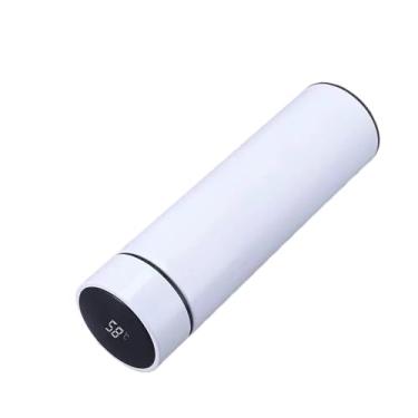 Imagem de Garrafa Térmica 500ml Portátil Termômetro Inox Display Led Material de Aço Inoxidável, (Cores Sortidas) (Branco)