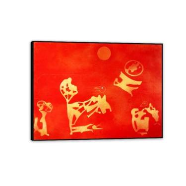 Imagem de Max Ernst Reproduções de arte de parede em tela crianças brincando com um astronauta surrealismo pôster Max Ernst decoração de parede para quarto escritório galeria presentes 65x50 cm (66.0x48.3 cm