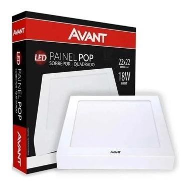 Imagem de 2X Plafon De Led 18W Quadrado Sobrepor 22X22 Avant 3 Opções