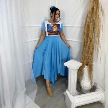 Imagem de Vestido de Dança Coreografia SARÇA ARDENTE Moda Evangélica Feminina - 