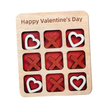 Imagem de menolana Game de tabuleiro de madeira xo Table Dia dos namorados Presente Goody Bols Fillers Tabel de café Decoração Teaser cerebral para adultos