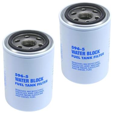 Imagem de Pacote com 2 filtros de bomba de tanque de transferência de combustível 596-5 10 mícrons de substituição 595-5 compatível com 25GPM 50PSI gasolina combustível diesel. Filtros separador de água de