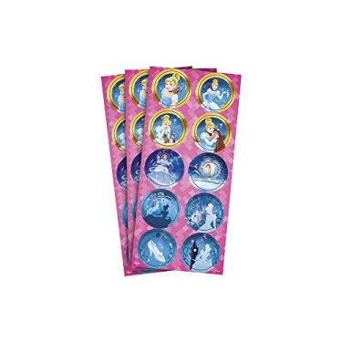 Imagem de Regina Adesivo decorativo redondo r307 CINDERELA PRINCESA Pacote de 03 Unidades