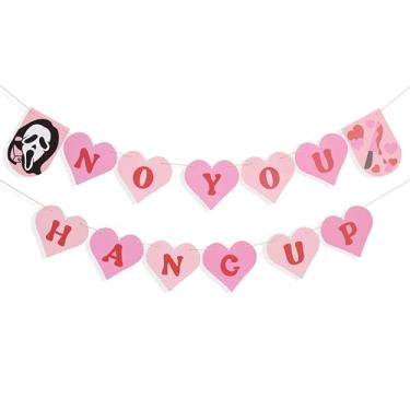 Imagem de Faixa No You Hang Up - Decorações de festa de Halloween para aniversário temático de filme de terror, suprimentos de festa assustadora rosa para meninos e meninas
