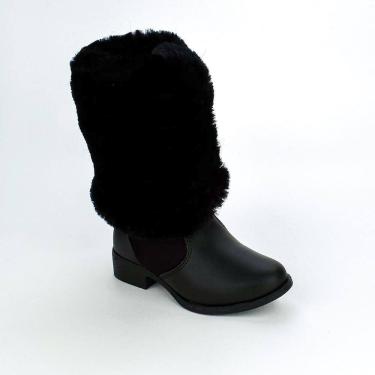 Imagem de Bota Over The Knee Infantil Kidy Cano Alto Pelinho Preta