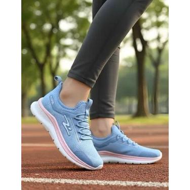 Imagem de Tênis Feminino Adrun Fit Go Extra Leve Calce Fácil Academia, Rosa, 35
