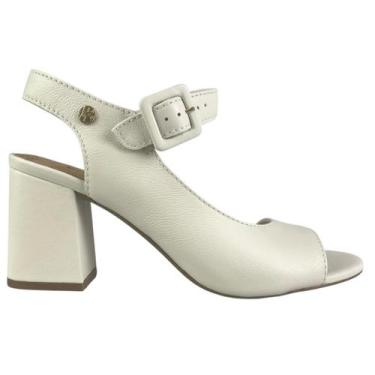 Imagem de Sandália Feminina Bottero em Couro Salto Bloco, Off white, 37