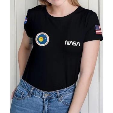 Imagem de Camiseta Camisa Algodão Feminina Masculina Adulto Astronauta NASAA Ast
