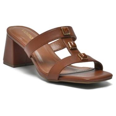 Imagem de Tamanco Via Marte Feminino Salto Bloco Napa 171-026-01, Marrom, 37, Fe
