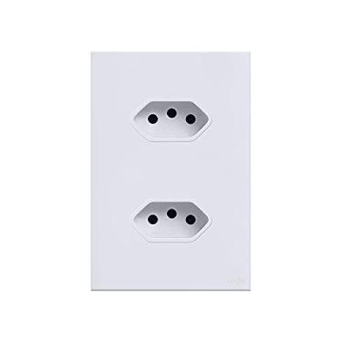 Imagem de Tomada Dupla 10 A / 20 A Glass Espelho Em Acrilico Branco Lumenx