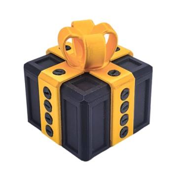 Imagem de sofarefinish Caixa de presente irritante, recipiente de presente de pegadinha para surpresas divertidas (caixa preta com ouro)