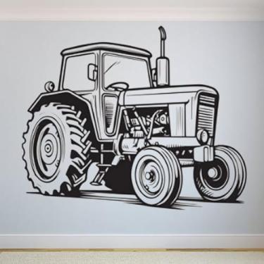 Imagem de Adesivos de parede de trator, pôsteres de parede de motocicleta de quatro rodas, decalques de arte de carro grande, murais decorativos para quarto das crianças 118 x 102 cm