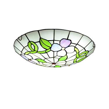 Imagem de Luminárias pendentes de estilo clássico, luminárias de teto suspensas, luminárias vintage, abajur de vitral, acabamento em bronze antigo, 16 polegadas (16 polegadas (40 cm))