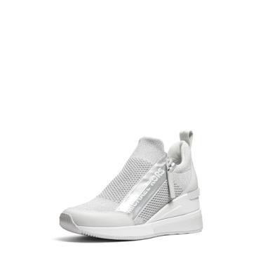 Imagem de Michael Kors Tênis feminino Willis Wedge Trainer, Prata, 40