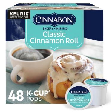 Imagem de Rolo de canela clássico, cápsulas Keurig K Cup, café com sabor, 48 unidades, CINNABON, Marrom