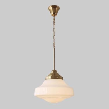 Imagem de Luminária pendente de vidro, luminária de teto vintage, lustre de metal simples, luminária pendente retrô, luminária de ilha para cozinha, sala de estar, restaurante, lâmpadas de suspensão E
