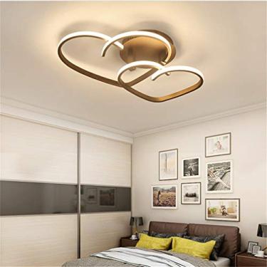 Imagem de Luminária de teto embutida para quarto e sala de estar, regulável com controle remoto, LED 45W, design moderno em formato de coração, luminária de acrílico, lustre para sala de estar, corred