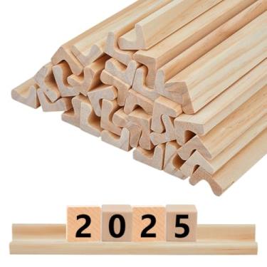 Imagem de DELORIGIN 32 Pack Wood Racks Tile Holders Smooth Trays Replacement Wooden Word Game Rack Tray for Letter Tiles Crafts Mahjong Board Games School Students Stand 7.48x0.7x0.88inch