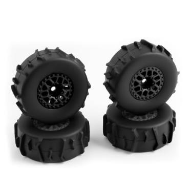 Imagem de BENMAZ 4Pcs RC Wheels & Tires Set Upgrades for ARRMA 1/14 Mojave GROM(Black)