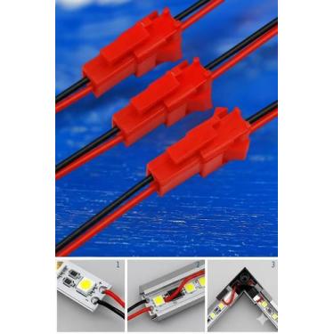 Imagem de Cabo Extensor JST 2 Pinos com Fio Vermelho e Preto 15cm  Macho e Fêmea