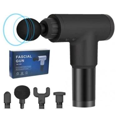 Imagem de Pistola massageadora muscular Fascial Gun com 6 velocidades e 4 massag