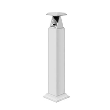 Imagem de Cinzeiro vertical de aço inoxidável - barril extinguidor para a área de fumadores - coluna para traças - pode ser fixado no chão (cor: Silver-Silver Top, tamanho: 24 x 24 x 110 cm)