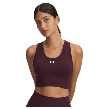 Imagem de Under Armour Sutiã esportivo Vanish sem costura de impacto médio, Marrom escuro/branco, M