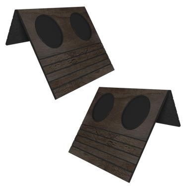 Imagem de Kit 02 Esteiras Bandeja Com Suporte Para Copos Para Sofá MDF Tabaco - Gran Belo