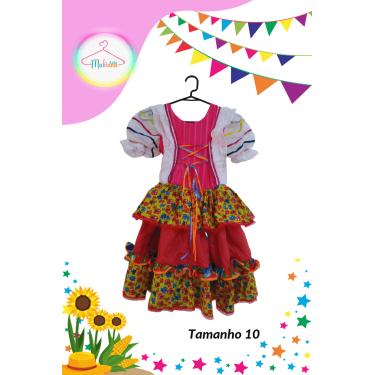 Imagem de Vestido Junino infantil colorido (Tam. 10)
