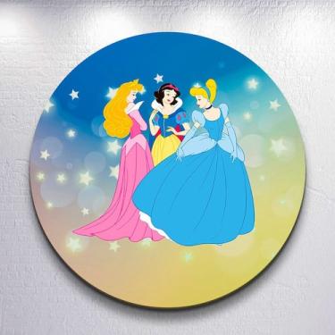 Imagem de Capas Painel Festa Infantil Menina Princesas Painel Redondo Grande ou 