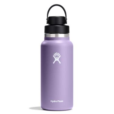 Imagem de Hydro Flask Garrafa de água com tampa de boca larga de 947 ml - aço inoxidável isolado com tampa fechada à prova de vazamento para bebidas em água fria, esportes, viagens, carro e escola em Moonshadow
