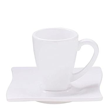 Imagem de Xícara Elegance Para Café Com Pires 80ml Branca em Policarbonato Linha Profissional Cook Vem