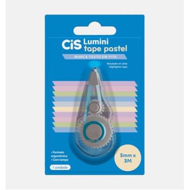 Imagem de Marca-texto em Fita CIS LUMINI Tape Pastel, Azul, Blister com 1 unidade