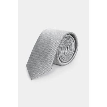 Imagem de Gravata Aramis Jacquard Seda Grade Cinza-Masculino