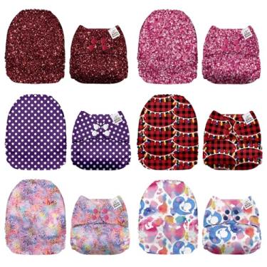 Imagem de Mama Koala 1.0 Fraldas de pano para bebês, pacote com 6 apenas capas de bolso (sem inserções) - Fraldas de bolso laváveis e reutilizáveis de tamanho único para recém-nascidos e crianças pequenas