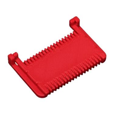 Imagem de MotiveTech Régua de costura com trava de borda, gabarito de costura, clipe de design para bainha precisa, Vermelho