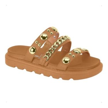 Imagem de Vizzano, SANDÁLIA PAPETE FEMININA VIZZANO 6510.102 TRATORADA TIRAS SPIKE Cor:Mocca;Tamanho:39