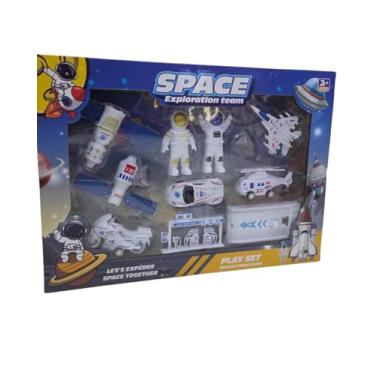Imagem de Brinquedo Kit Espacial Infantil, Conjunto com 11 Peças, Astronautas, Satélite, Nave Espacial, Veículos e Acessórios, para Crianças 3+ Anos