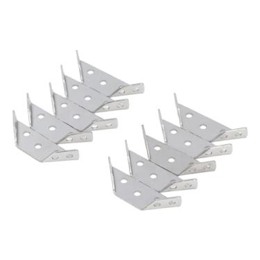 Imagem de Domary 10 Peças de Suporte de ângulo Trapeziforme de Aço Inoxidável Fixador de Junta Multiângulo, Suporte de Conector de Suporte de Prateleira Com Parafusos para Mesas, Cadeiras, Camas