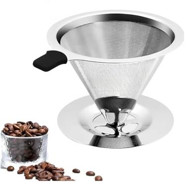 Imagem de Filtro de Café Inox Reutilizável 103 – Coador de Aço Inoxidável Premium, Ecológico e Durável, Dispensa Papel Filtro, Peneira Fina para Café Coado Gourmet
