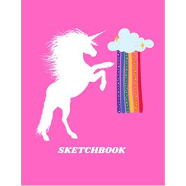 Imagem de UNICORN SKETCHBOOK FOR GIRLS - AGE 4-12: Customizable Pad to Improve Sketching and Drawing Skills. 120 blank pages 8.5x11” with Premium Cover. Inspire their creativity! for girls