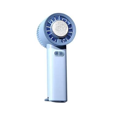 Imagem de Ventilador Turbo de Mão Portátil Vento Ajustável com Cooler Mini Ventilador Pessoal Recarregável(Azul)