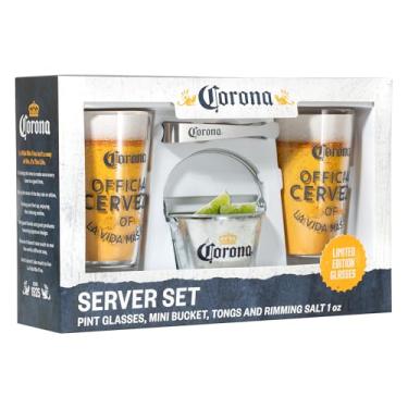 Imagem de Marketplace Brands Conjunto de presente Corona Beer Server com copos de 2 litros, balde, pinças