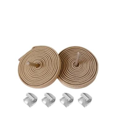 Imagem de Cadarços elásticos para tênis - Cordas de sapato elásticas planas de 8 mm, sem amarrar, cadarços para adultos, Cor doce, 100cm