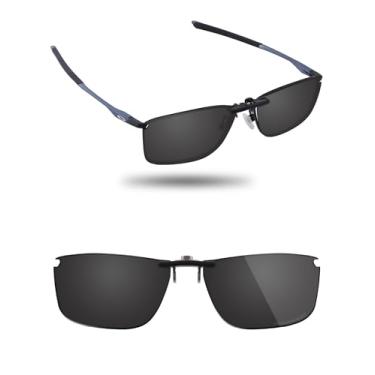 Imagem de Fiskr Óculos de sol polarizados clip-on para Oakley Socket 5.0 OX3217 57 mm - Proteção UV - Ajuste universal para homens e mulheres, Preto clássico, 57mm